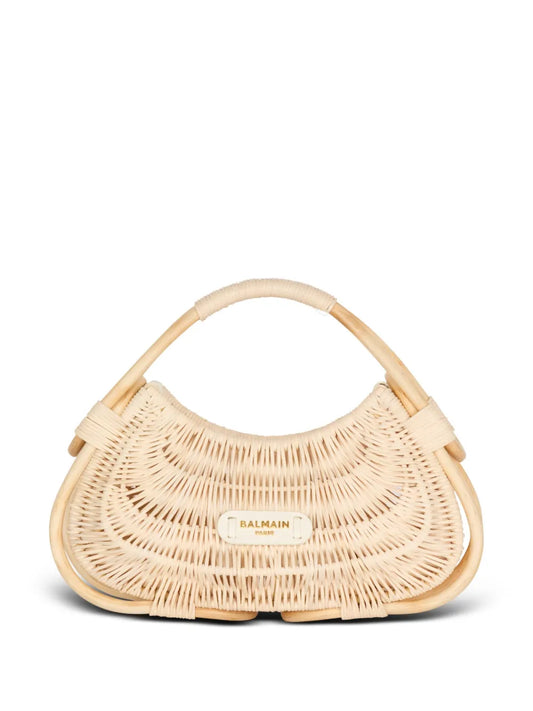 Balmain medium Jolie Madame wicker basket tote bag
