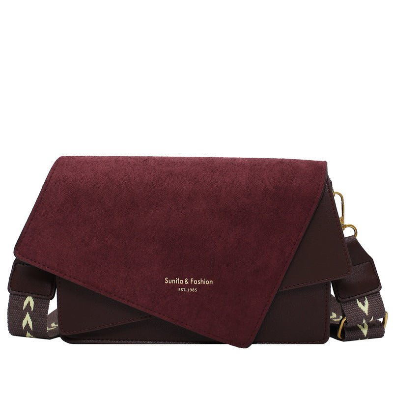 Frosted Contrast Color Shoulder Bag for Women