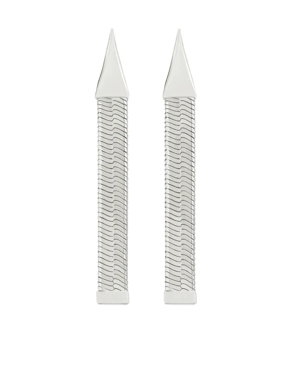 Courrèges snake chain brass drop earrings