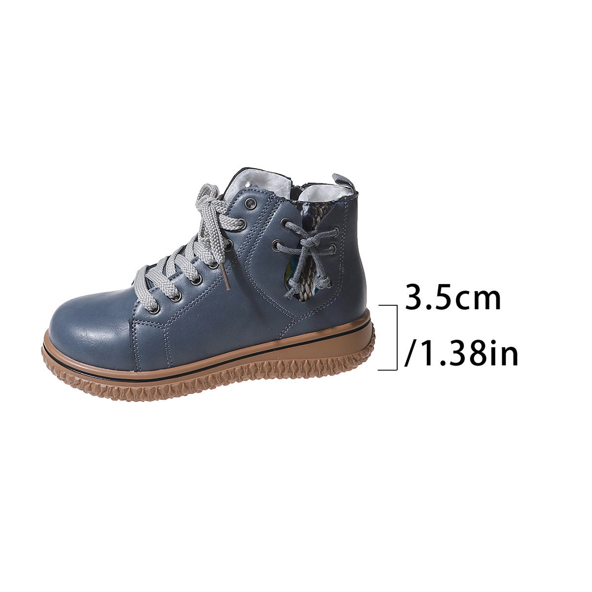 Women's Flat Heel Martin Boots Lace-up Zip Cotton-padded