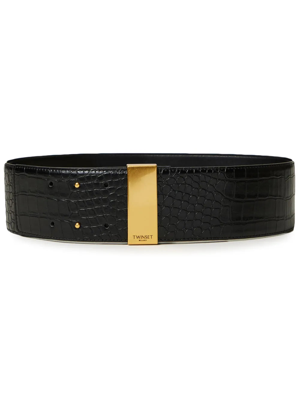 TWINSET embossed crocodile high waisted belt
