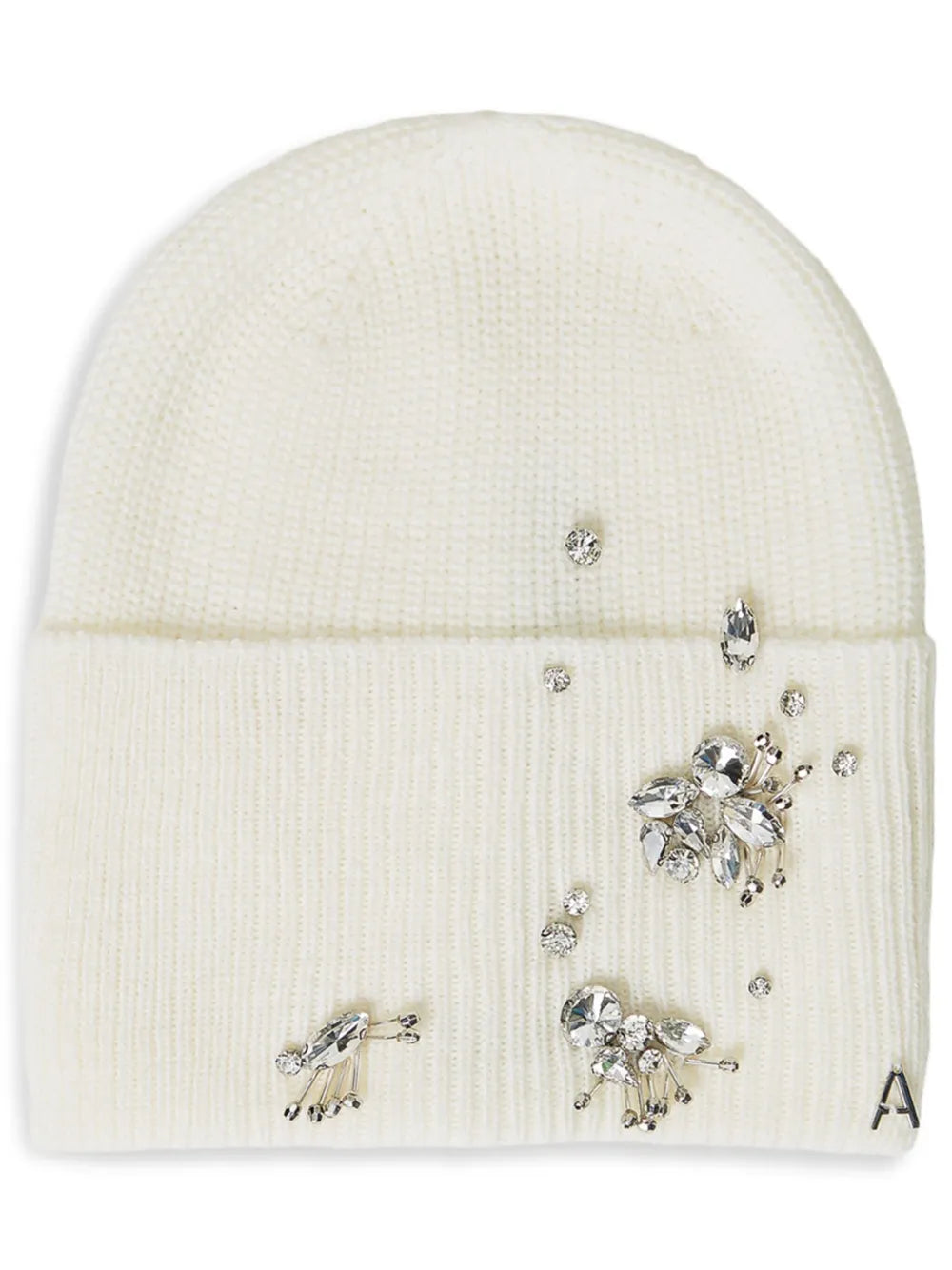 TWINSET rhinestone embellished rib knit beanie
