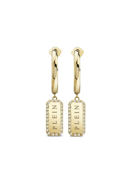 Philipp Plein Crystal Tag earrings