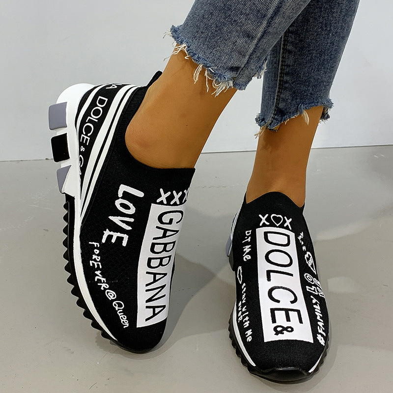 Letter K,nit Socks Shoes Plus Size Women