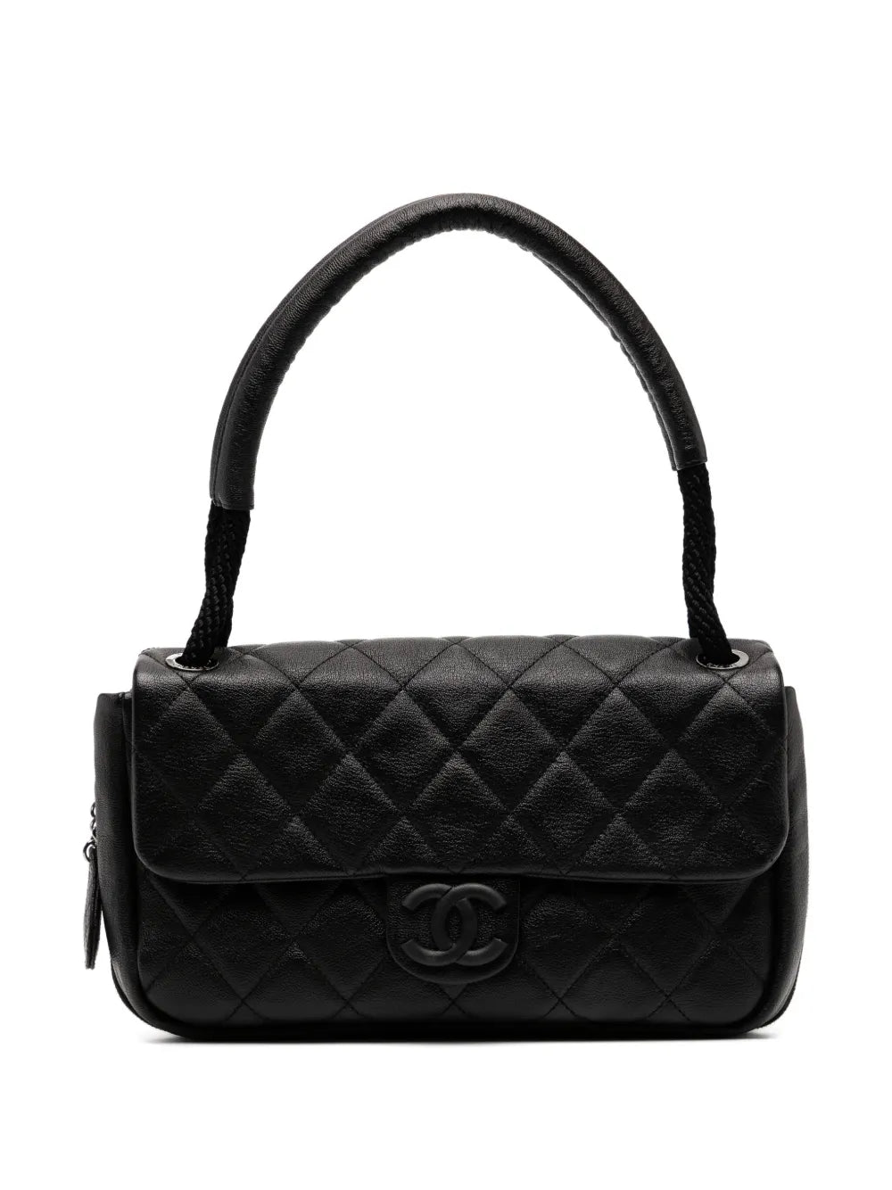 CHANEL 2008 Medium Classic Zippered Expandable Rubber CC Flap Bag