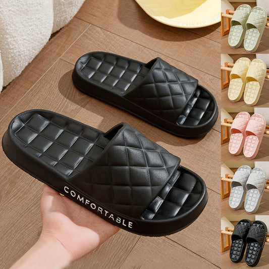 Men’s & Women’s Plaid Home Slippers – Soft Silent Indoor Summer Shoes