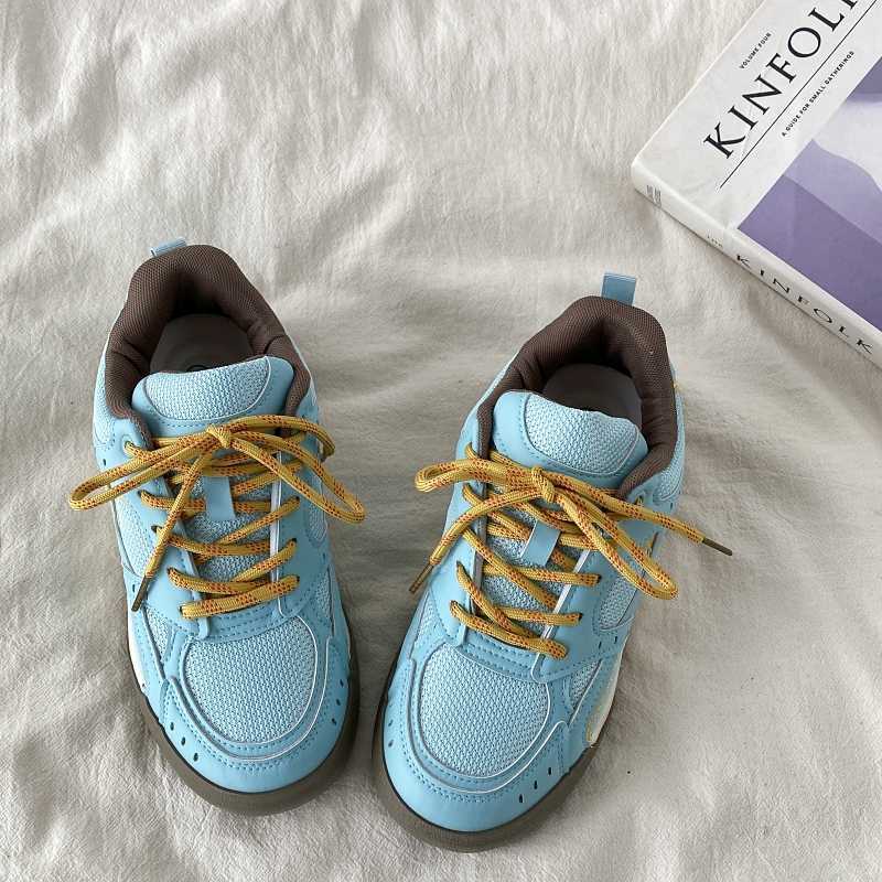 Blue Platform Breathable Bread Board Shoes For Women