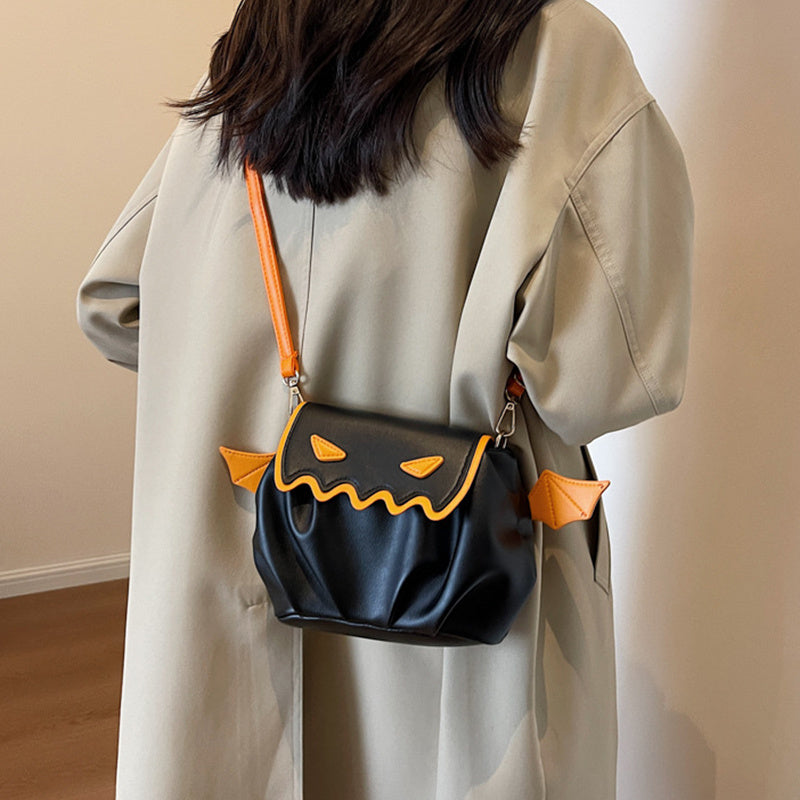 Halloween Pumpkin Crossbody Bag – Funny Cartoon Shoulder Bag for Women