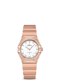 omega constellation quartz 18k sedna? gold & diamonds lady?s watch_1