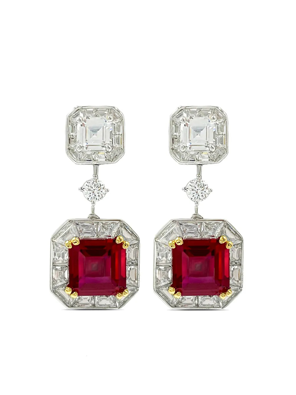 Juwelina Paris Carnival Ruby drop earrings