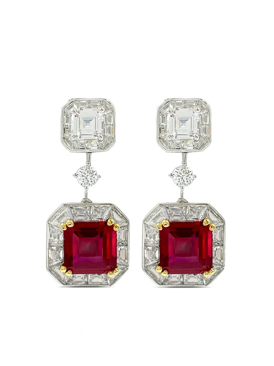 Juwelina Paris Carnival Ruby drop earrings