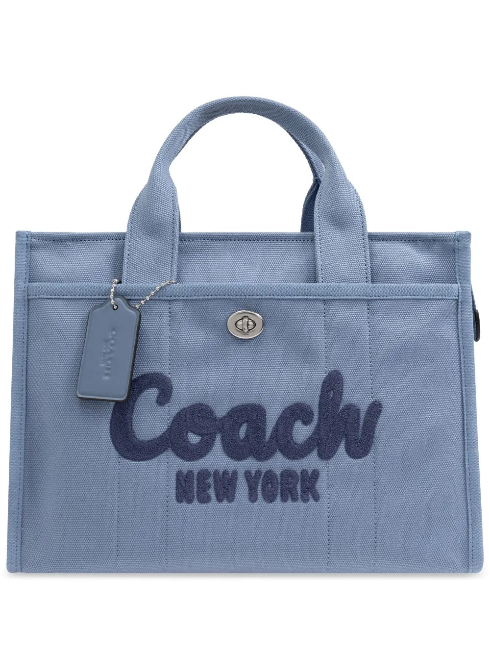 Coach logo embroidered tote bag