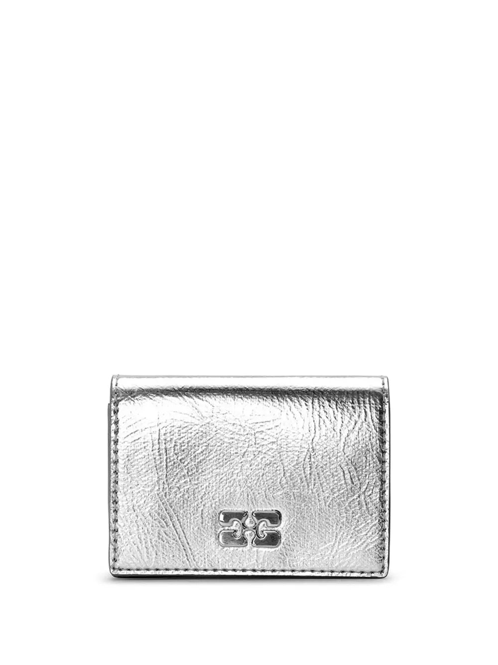GANNI Bou metallic flap card holder
