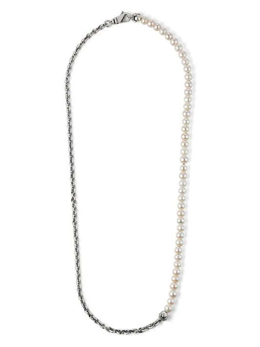 Emanuele Bicocchi Half Pearl chain necklace