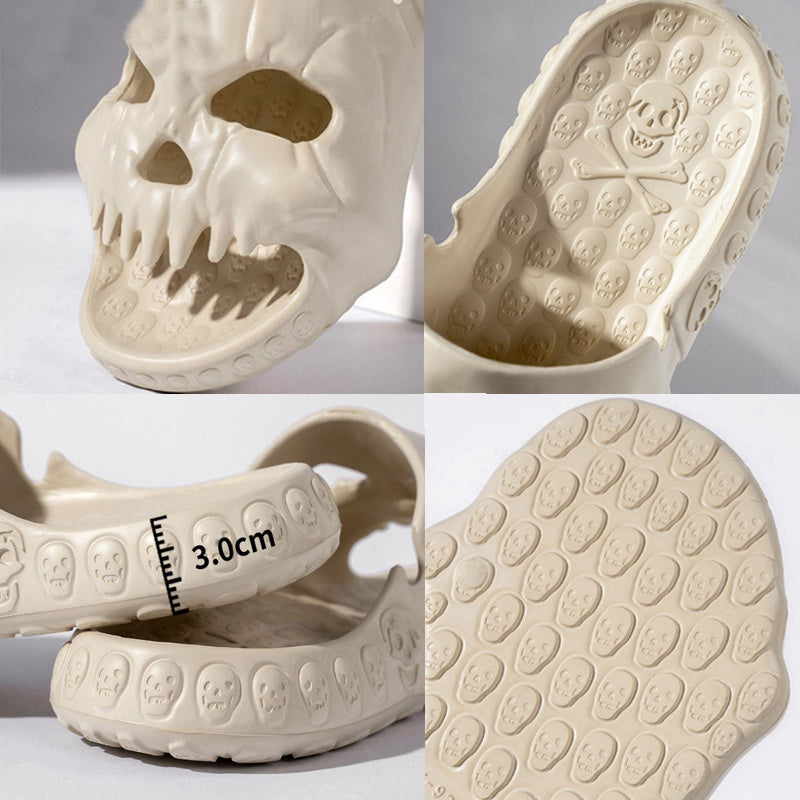 Personalized Skull Slippers – Halloween Funny Bathroom & Beach Shoes