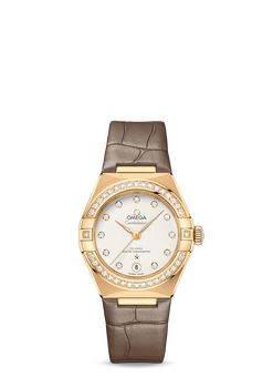 omega constellation co-axial master chronometer 18k yellow gold & diamond lady?s watch_1