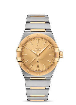 omega constellation co-axial master chronometer stainless steel & 18k yellow gold men?s watch