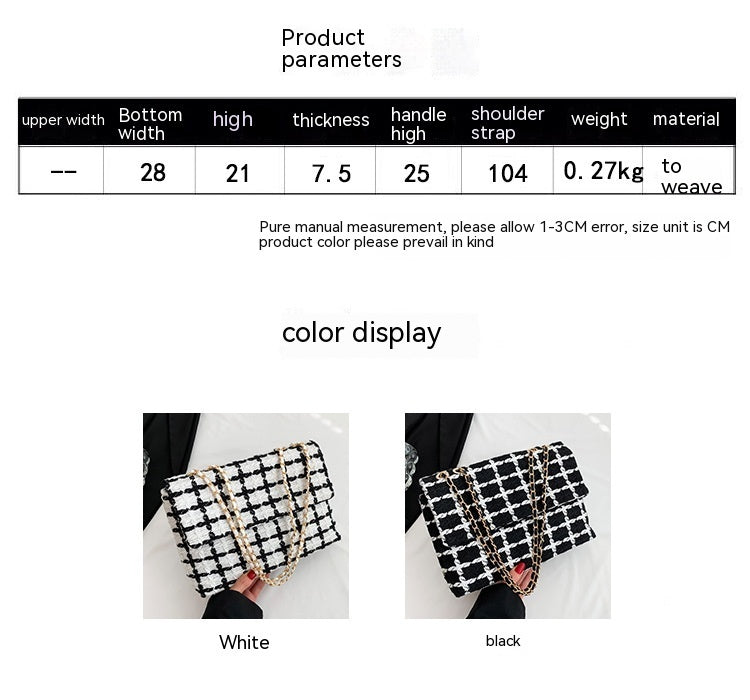 Women’s Autumn Check Pattern Shoulder Bag | Trendy Plaid Fashion Handbag