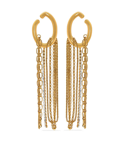 Oscar de la Renta O Chain fringed earrings