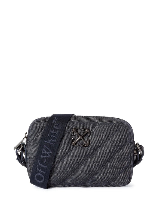 Off-White small quilted denim shoulder bag