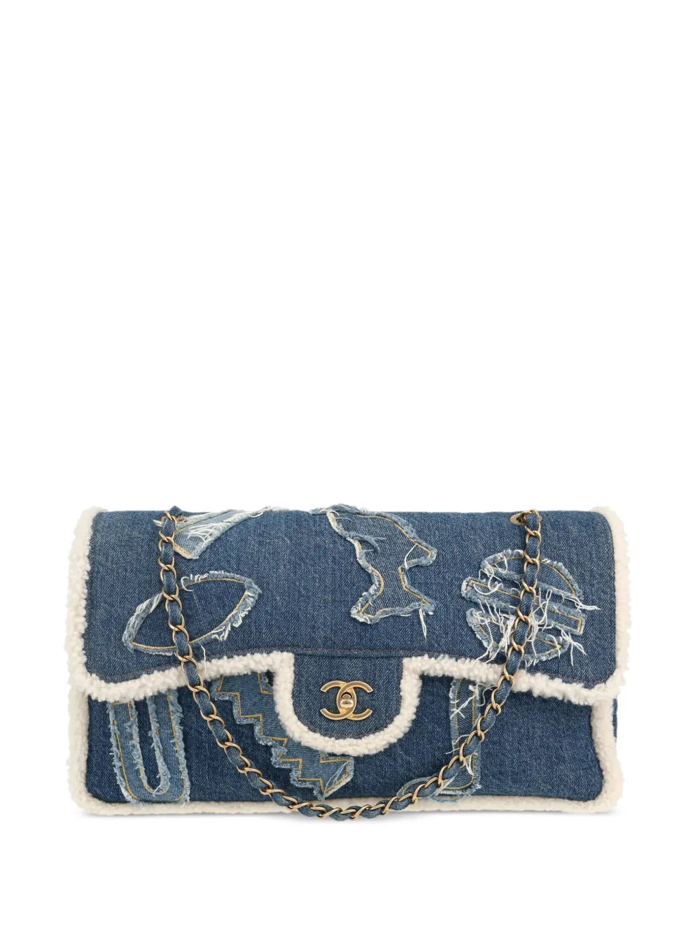 CHANEL 2020 Classic Flap denim shoulder bag