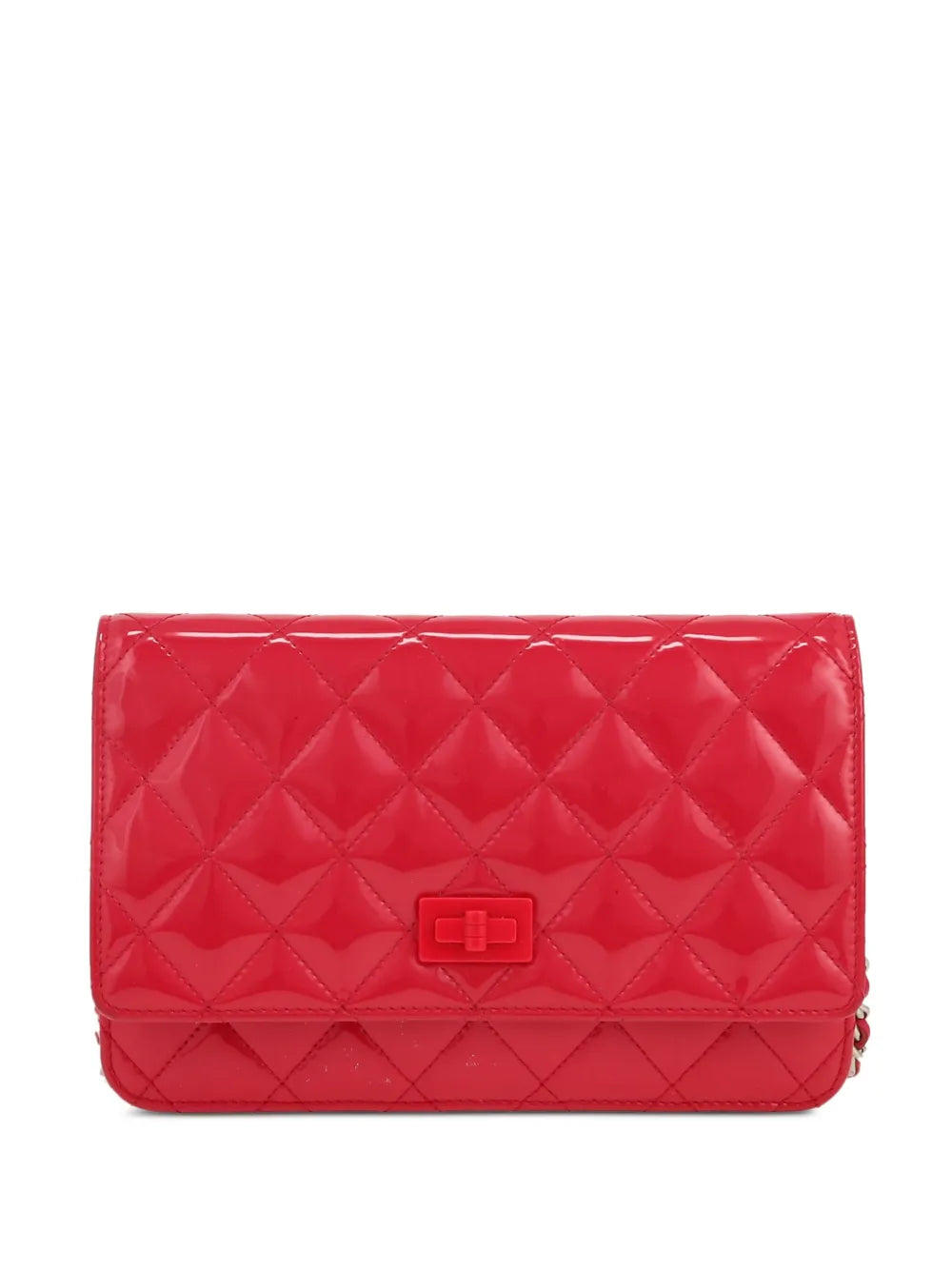 CHANEL 2015 diamond quilted wallet on chain bag