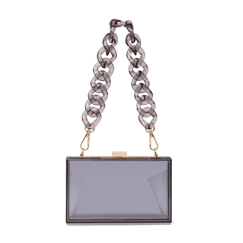 Acrylic Transparent Mini Square One-Shoulder Messenger Bag
