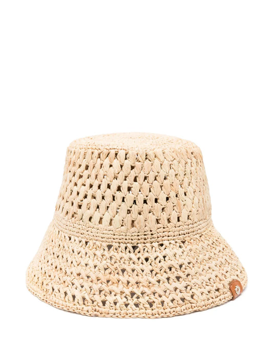 Maje interwoven raffia bucket hat