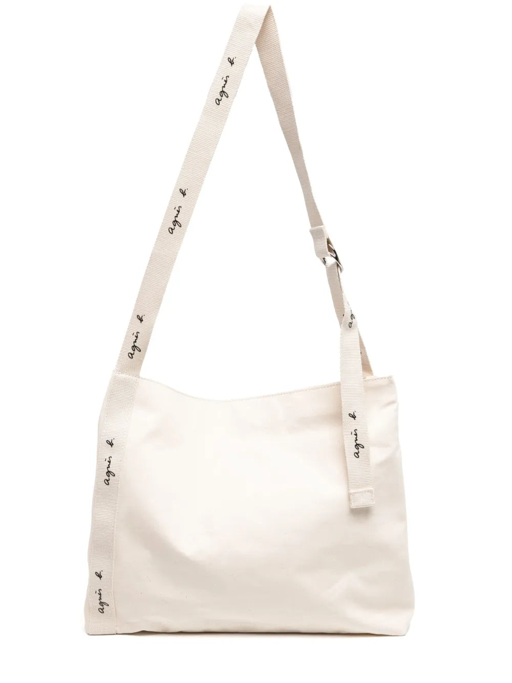agnès b. logo patch canvas tote bag