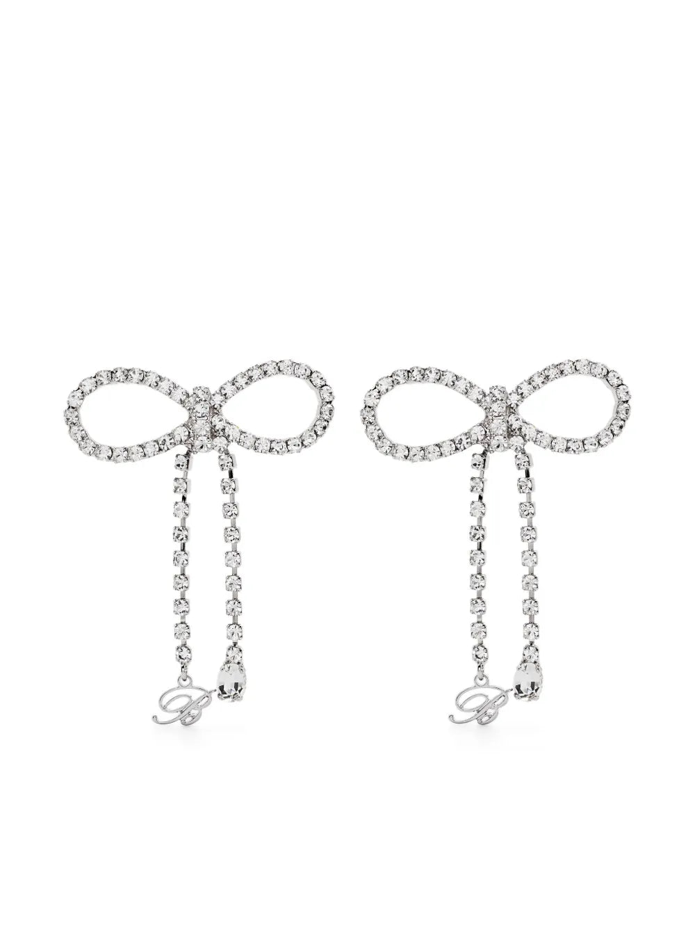 Blumarine rhinestone bow earrings