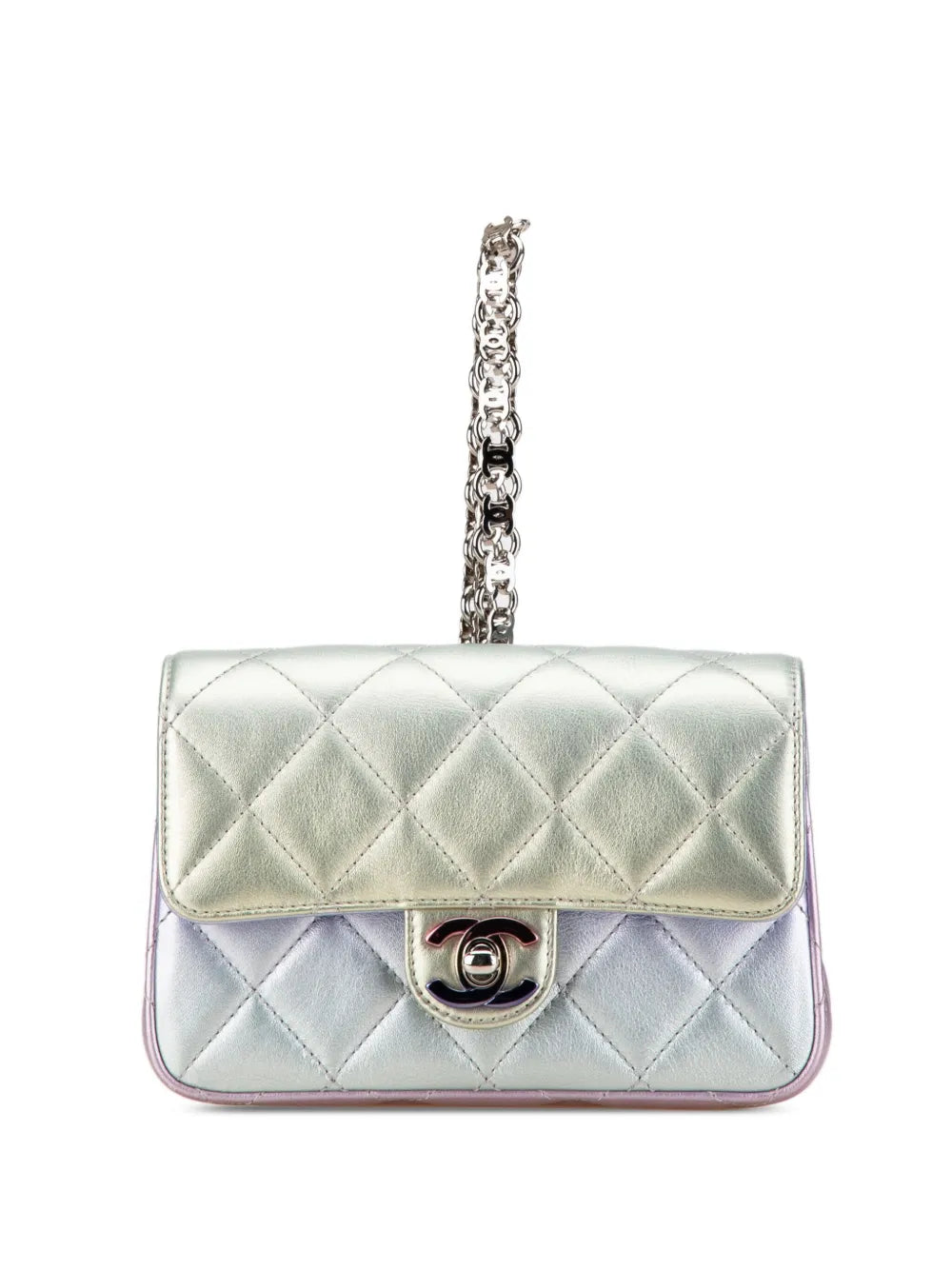 CHANEL 2021 2024 Quilted Gradient Metallic Calfskin Clutch handbag