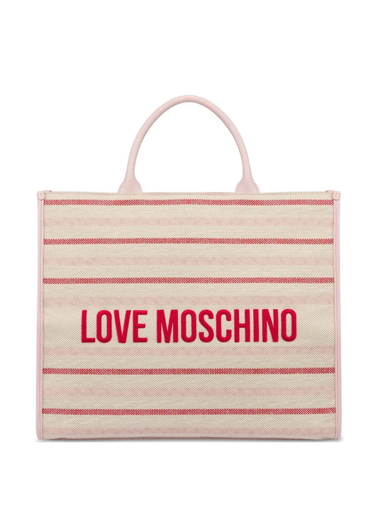 Love Moschino logo embroidered tote bag
