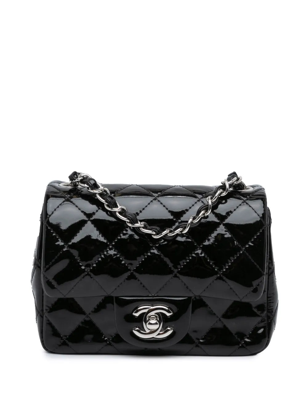 CHANEL 2014 2015 Mini Square Classic Patent Single Flap crossbody bag