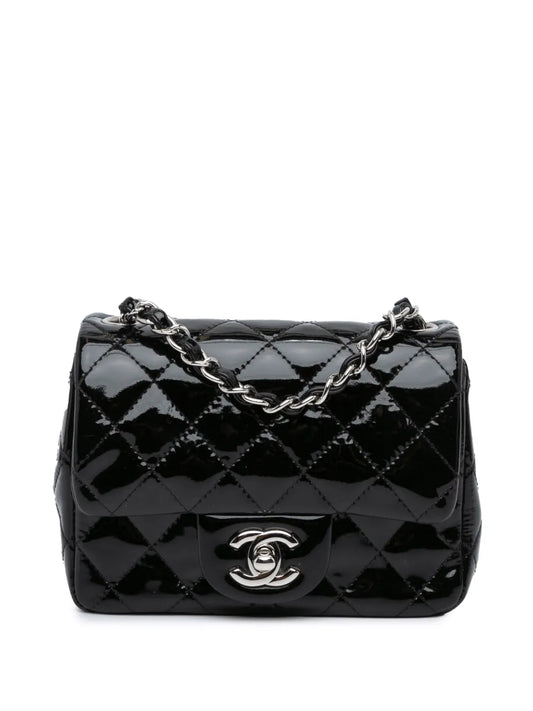 CHANEL 2014 2015 Mini Square Classic Patent Single Flap crossbody bag