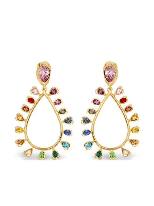 Oscar de la Renta Multi Colored crystal drop earrings