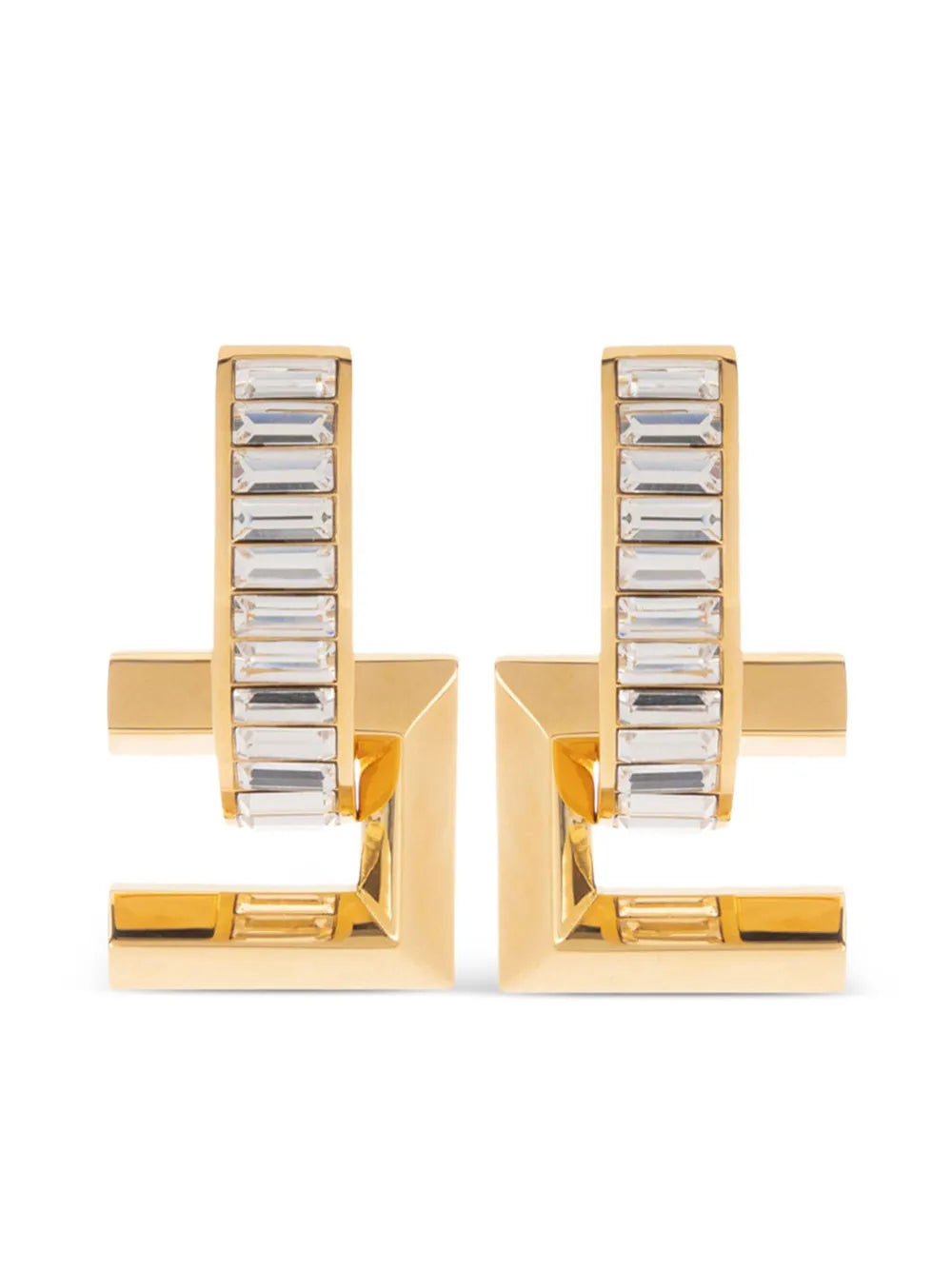 Elisabetta Franchi logo rhinestone earrings