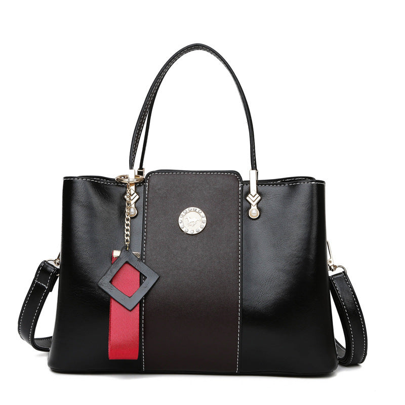 Three-Layer Soft Leather Shoulder Messenger Bag for Women