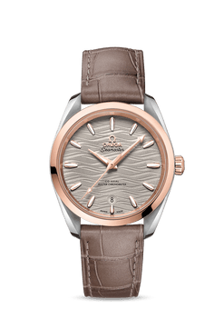 omega seamaster aqua terra co-axial master chronometer stainless steel & 18k sedna? gold lady's watch_6