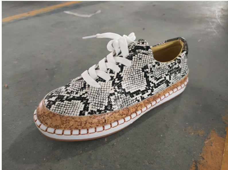 Platform Snake Print Fashion Casual Single Women Shoes