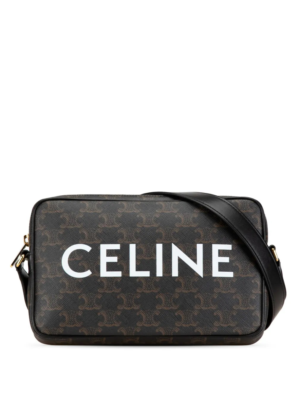 Céline 2020 2024 Triomphe Coated Canvas Logo crossbody bag