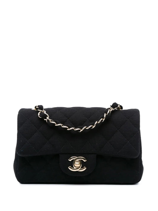 CHANEL 2016 2017 Mini Rectangular Classic Jersey Single Flap crossbody bag