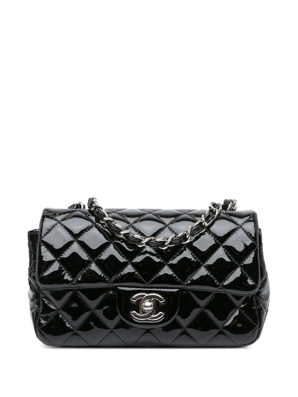 CHANEL 2014 2015 Mini Rectangular Classic Patent Single Flap crossbody bag