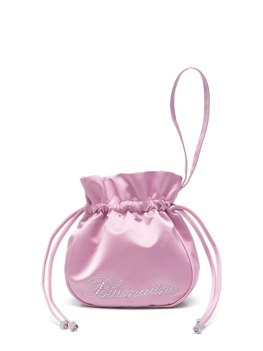 Blumarine rhinestone logo clutch