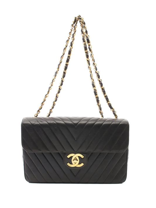 CHANEL 1991 1994 V stitch quilting shoulder bag