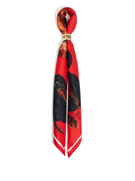Bimba y Lola graphic print scarf charm
