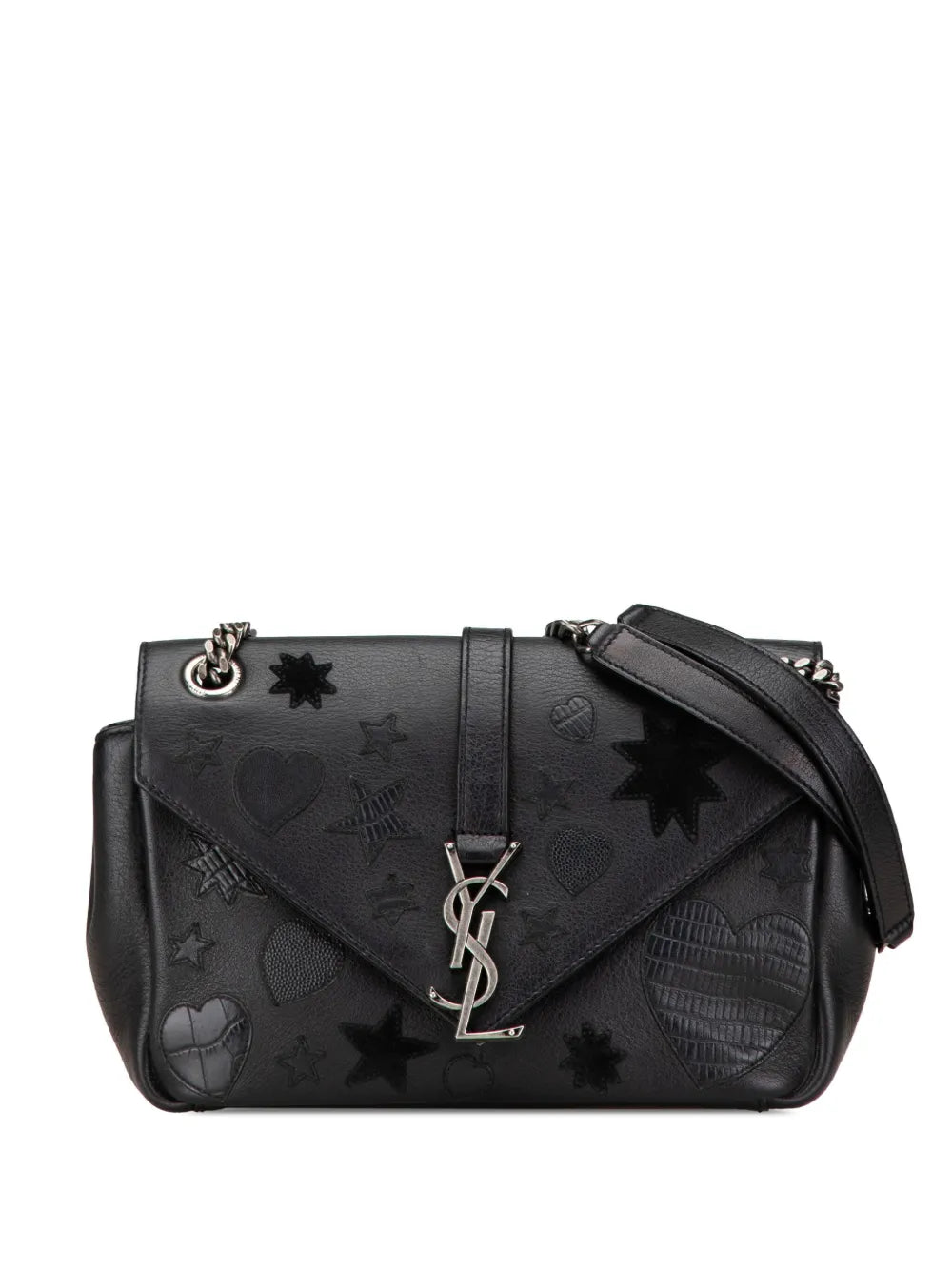 Saint Laurent 2010 2024 Medium Monogram Heart Patchwork Chain Wallet crossbody bag