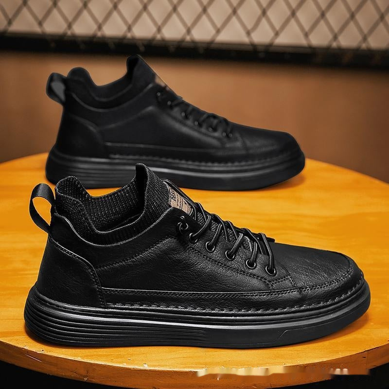 Men's Black Non-Slip Sneakers – Lightweight Wear-Resistant Sports Shoes