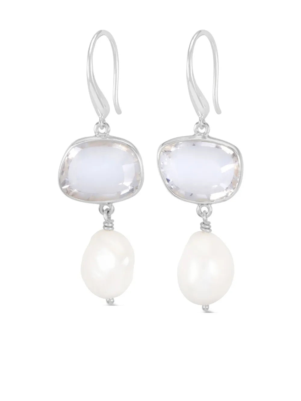DOWER AND HALL pebble pearl drop earrings
