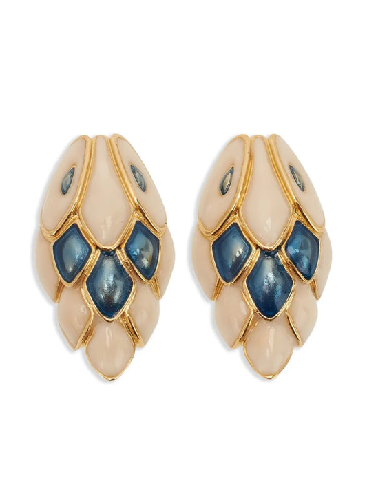 Roberto Cavalli snake clip on earrings