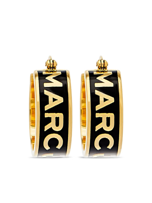Marc Jacobs The Button Enamel Logo Hoop earrings